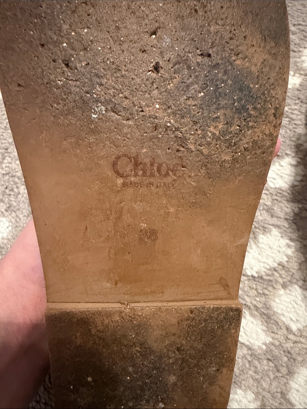 Chloe Beige and Brown Logo Slide Sandals - Picture 2 of 4